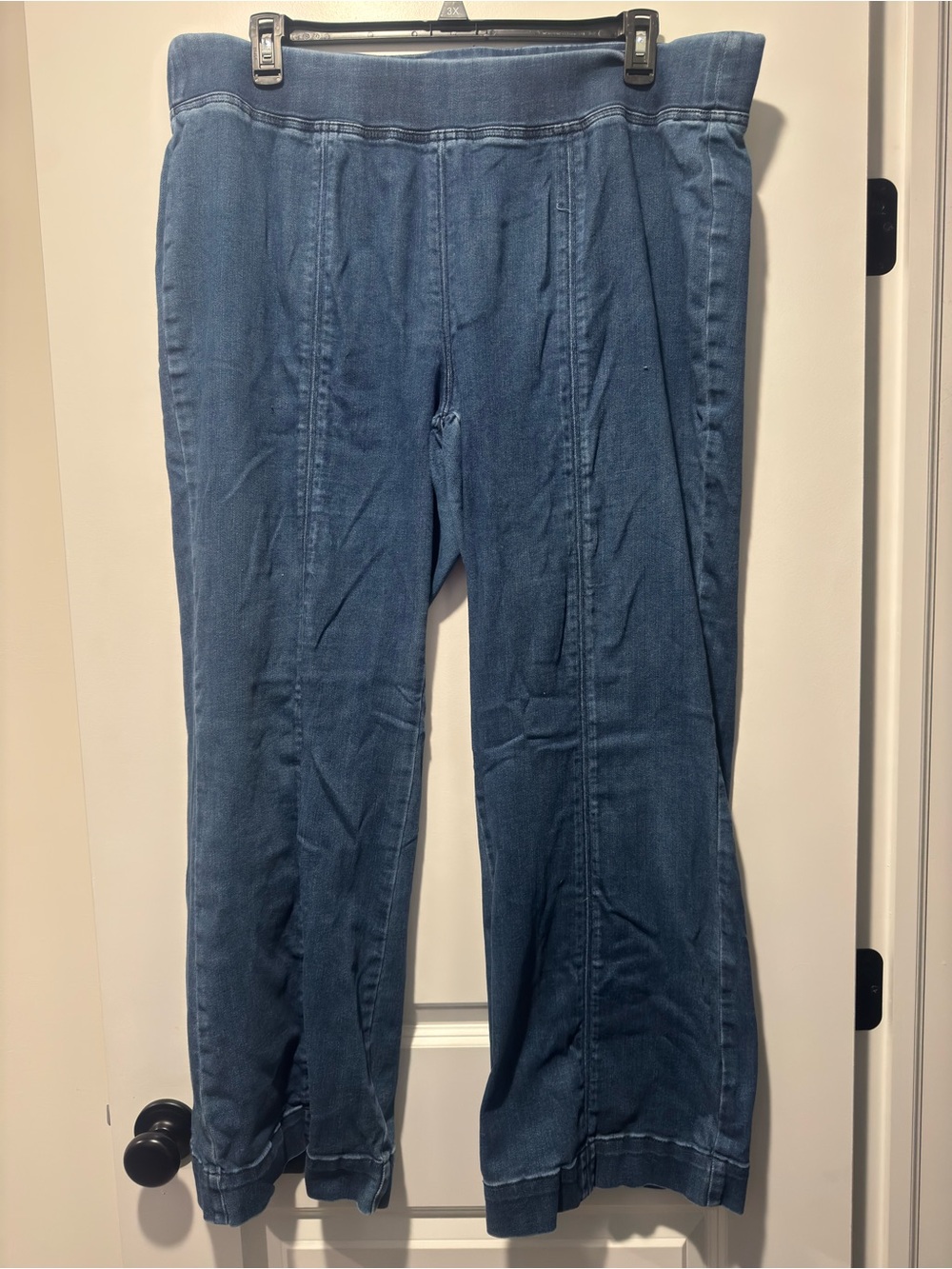 Talbots Dark Blue Wide-Leg Pull-On Jeans